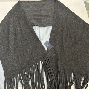 Lucky Brand Solid Brushed Dark Gray Scarf w/Fringe NEW